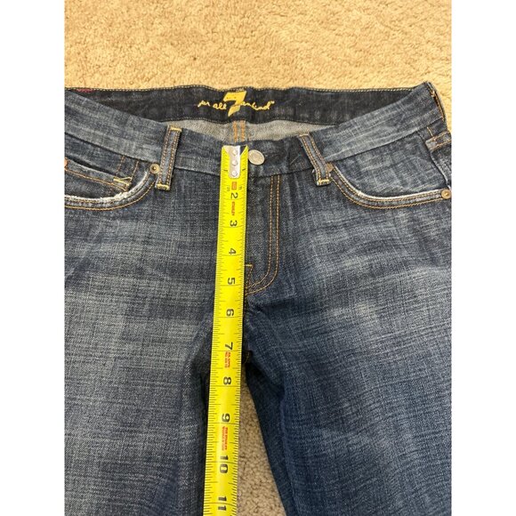7 for All Mankind Women's "A" Pocket Low Rise Flared Jeans Size 29 Two Toned - Picture 8 of 12